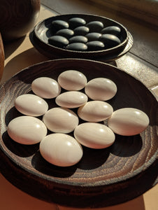 #C453 - Size 31 Slate and Shell Go Stones and Go Bowls Set