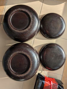 #C451 - Size 18 Slate & Shell Set - Japanese Clamshell - Rosewood Bowls
