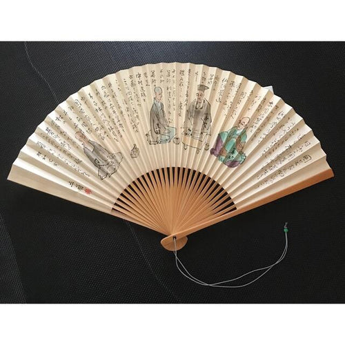 #135179 - Folding Fan with Go Knowledge Inscription - Accessory - Free Airmail Shipping