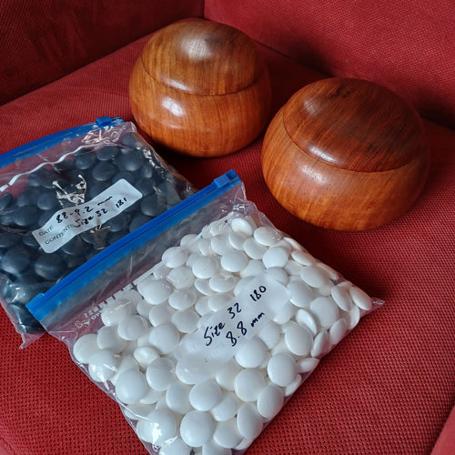 Size 32 Slate and Shell Go Stones and Go Bowls Set - Snow - Quince - #C115