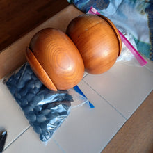 Load image into Gallery viewer, #C139 - Size 31 Slate and Shell Go Stones and Go Bowls Set - Moon - Keyaki / Zelkova