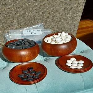 #C146 - Size 32 Slate and Shell Go Stones and Go Bowls Set - Moon - Cherry