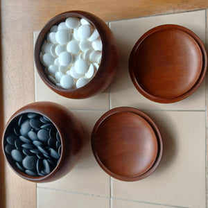 #C148 - Size 28 Slate and Shell Go Stones and Go Bowls Set - Moon - Cherry / Mulberry / Keyaki