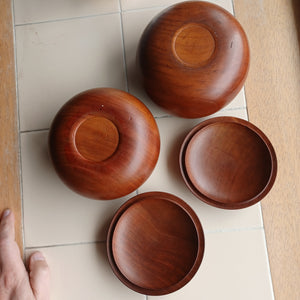 #C148 - Size 28 Slate and Shell Go Stones and Go Bowls Set - Moon - Cherry / Mulberry / Keyaki