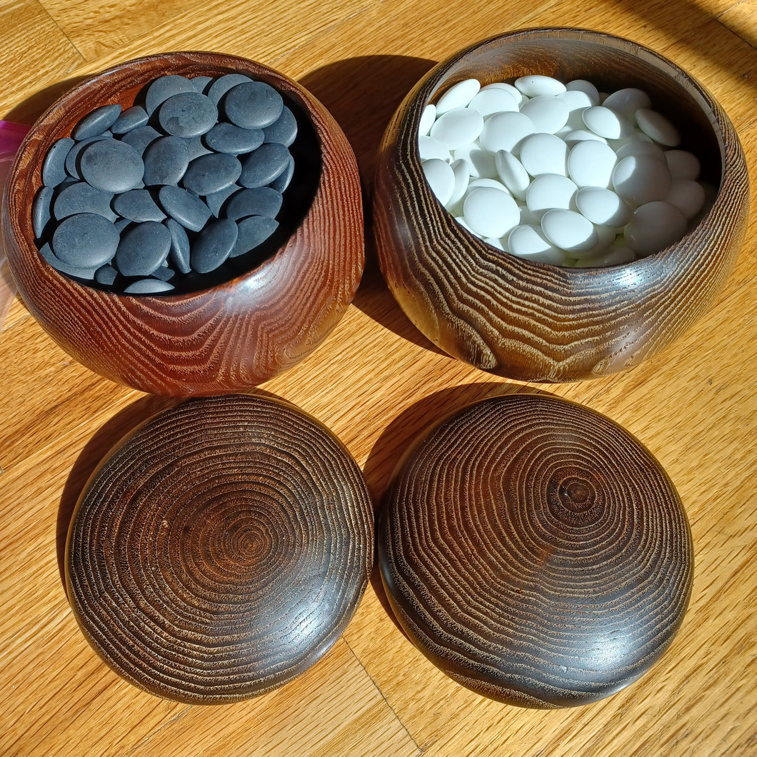 #C152 - Size 30 Go Stones and Go Bowls Set - L Kuri (Chestnut) - Glass