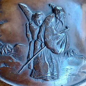 #C177 - Large Copper Incense Burner with Go depiction - Eternals - Temple Brazier - Ash - Accessory
