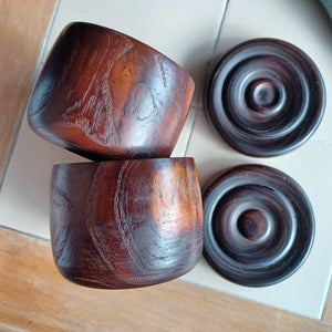 #C179 Size 15 Go Stones and Go Bowls Set - Medium - Honinbo Style - Slate & Japanese Clamshell