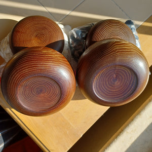 #C192 - Size 31/32 Slate and Shell Go Stones and Go Bowls Set - Suwabute - Chestnut