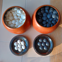 Load image into Gallery viewer, #C202 - Size 38 Go Stones and Go Bowls Set - Slate &amp; Shell - Moon/Snow - Lacquered Bowls