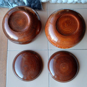 #C207 - Size 28 Slate and Shell Go Stones (utility) and Go Bowls (chestnut) Set