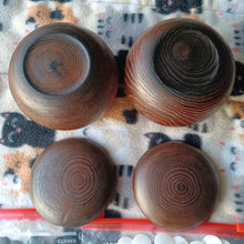 Load image into Gallery viewer, #C218 - Size 15 Go Stones (Japanese Slate and Shell) and Go Bowls (Chestnut) Set
