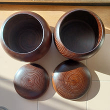 Load image into Gallery viewer, #C225 - Size 36 Go Stones (slate and shell) and Go Bowls (chestnut) Set