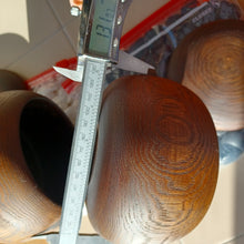 Load image into Gallery viewer, #C226 - Size 25 Go Stones (Japanese Slate and Shell) and Go Bowls (Chestnut) Set