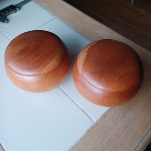 #C246 - Size 32/33 Slate and Shell Go Stones (utility/moon) and Go Bowls (ash/keyaki) Set