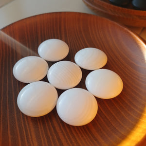#C263 - Size 34/35 Slate & Shell Go Stones (utility) with Go Bowls (keyaki) Set