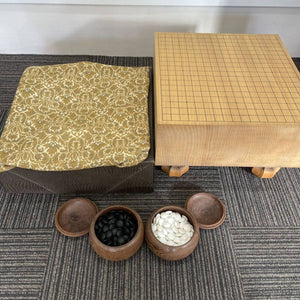16.5cm Floor Board - Shin-kaya - Ornamental Cloth Cover - Chestnut Bowls - Glass Stones - Free Airmail Shipping - #128503