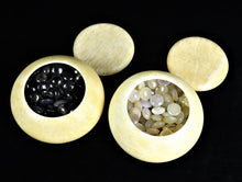 Load image into Gallery viewer, #172424 - Agate &amp; Onyx Set - Bi-convex Go Stones and Marble Go Bowls - Free FedEx Shipping