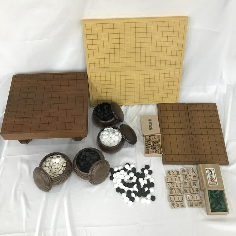 3cm Table Board Set - Bonus Shogi Boards and Pieces - Slate & Shell / Glass - Chestnut / Resin - Free International Shipping - #124278