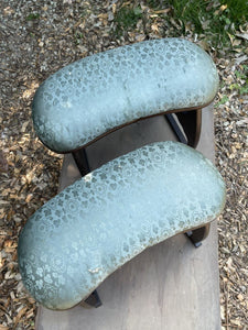 #145658 - Blue-Green Armrests (2) for Floor Boards - Antique - Storage Box - Accessory - Free Airmail Shipping (see description)
