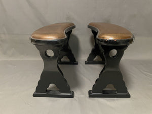#J179430 - Lacquered Armrests (2) for Floor Boards - Gold and Black  - Accessory