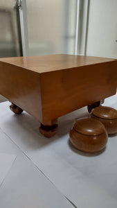 #156638 - 17.5cm Floor Board Set - Katsura / Matsu - Cloth Cover - Slate and Shell - Keyaki Bowls - Free Express Shipping